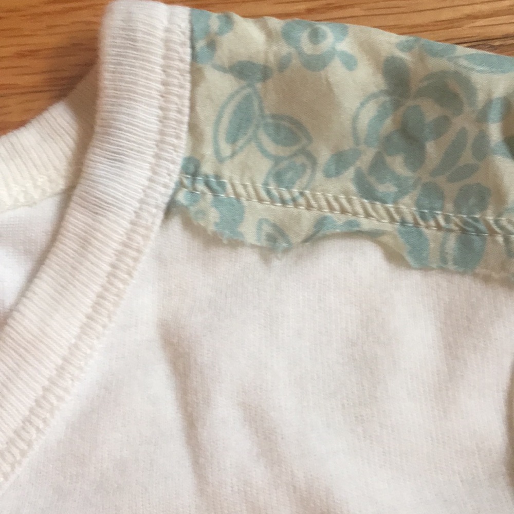 Cream long Sleeve anthro shirt with patches - Picture 4 of 5